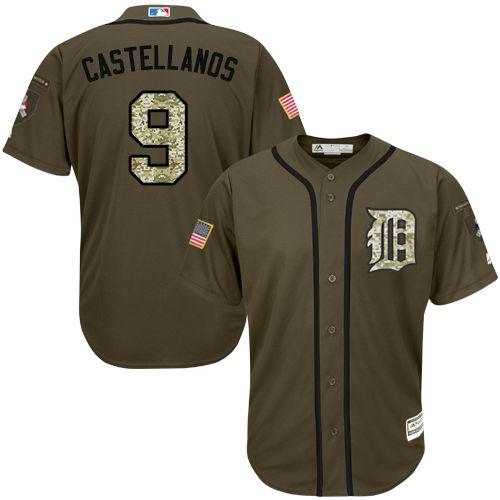 Tigers #9 Nick Castellanos Green Salute To Service Stitched Jersey - Zenithce