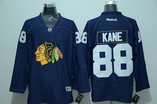 Blackhawks #88 Patrick Kane Navy Blue Denim Stitched Jersey - Zenithce