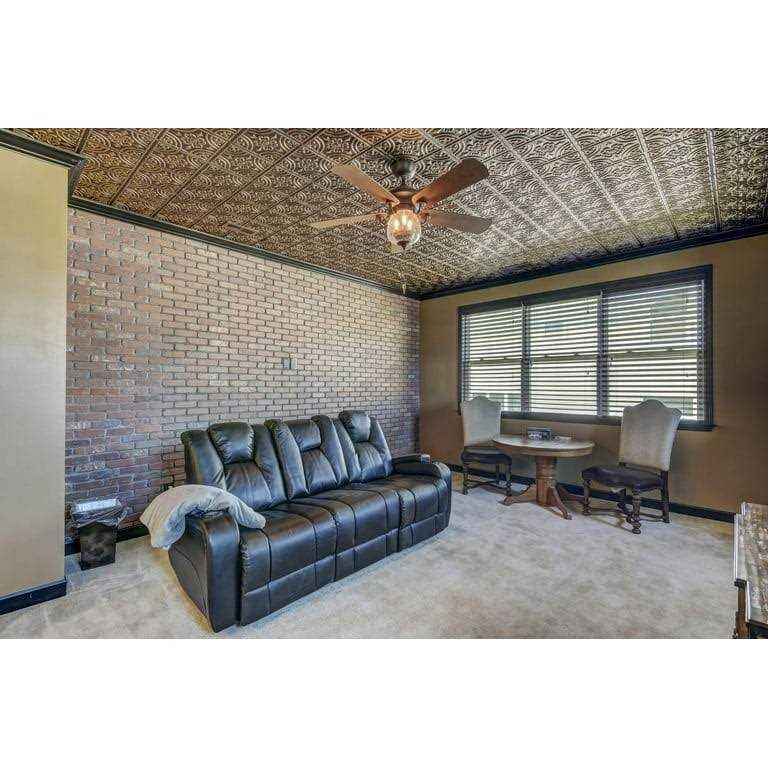 From Plain To Beautiful In Hours Wrought Iron 2 ft. x 2 ft. Glue up PVC Ceiling Tile - Zenithce