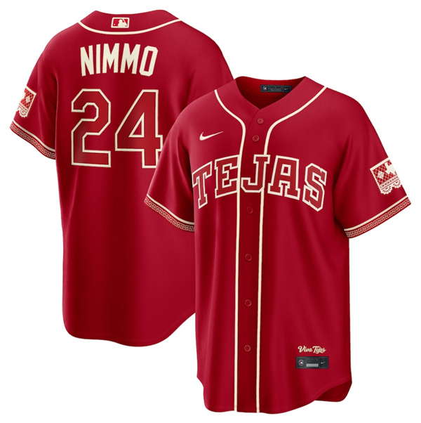 Texas Rangers #24 Brandon Nimmo Red 2026 City Connect Stadium Stitched Jersey - Zenithce