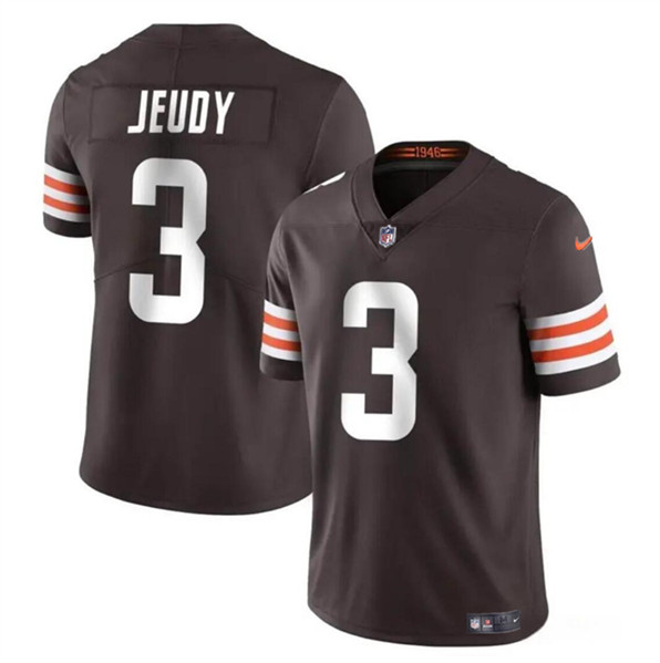 Cleveland Browns #3 Jerry Jeudy Brown Vapor Limited Stitched Jersey - Zenithce