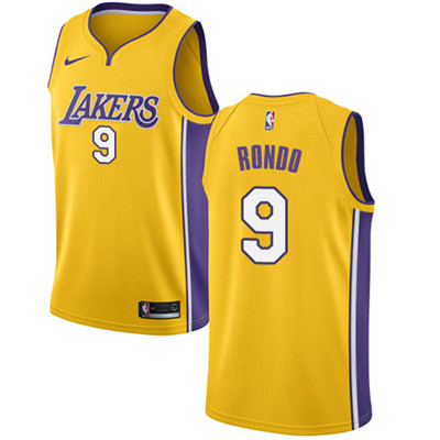 Los Angeles Lakers #9 Rajon Rondo Gold Swingman Icon Edition Jersey - Zenithce