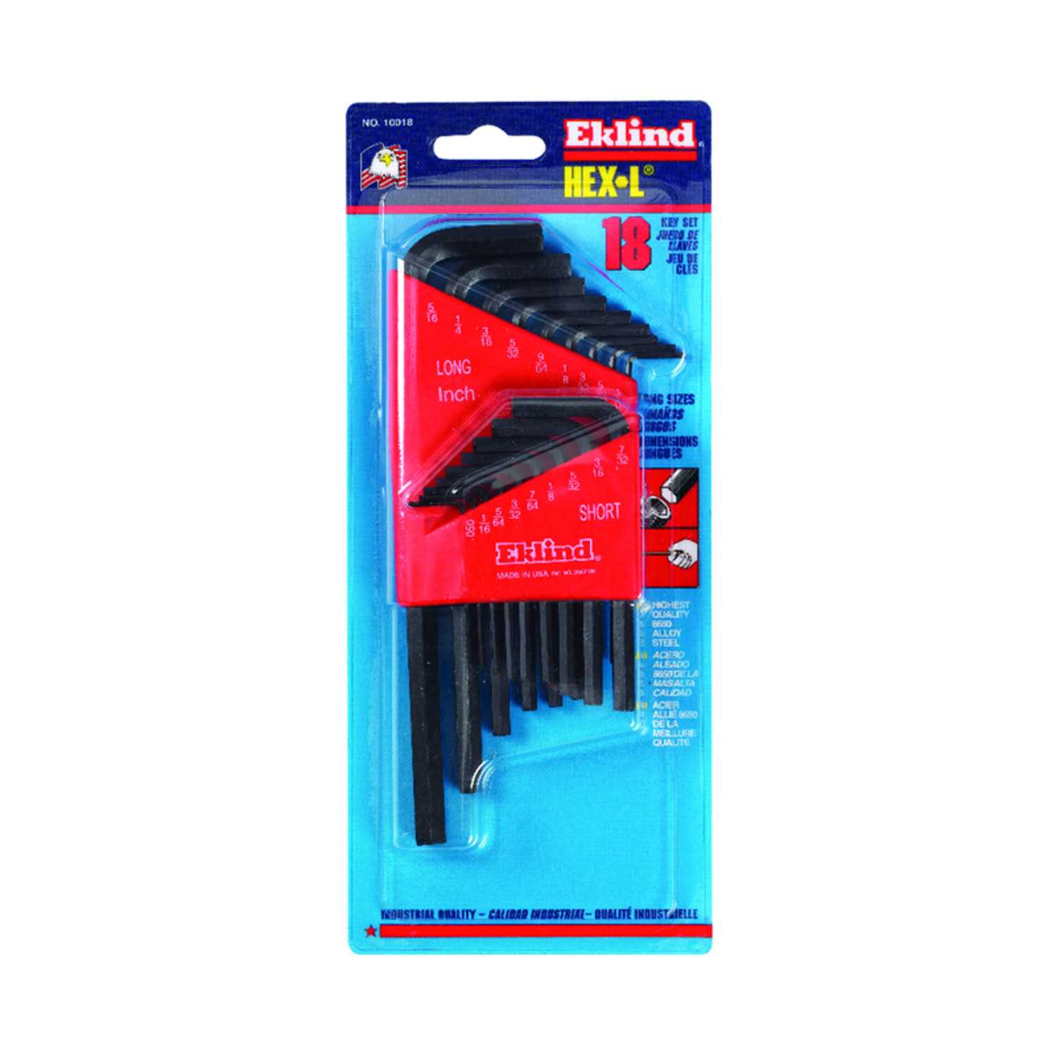 Eklind Metric and SAE Long Arm Ball Hex L-Key Set 22 Pc - Zenithce