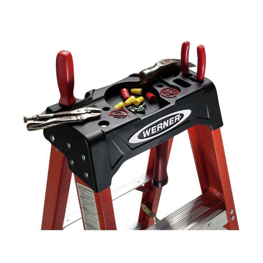 Werner 8 ft. Fiberglass Step Ladder 225 lb. Load Capacity Type II Duty Rating FS208 - Zenithce
