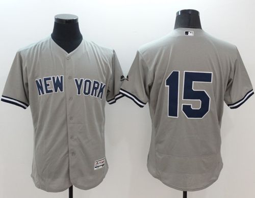 Yankees #15 Thurman Munson Grey Flexbase Authentic Collection Stitched Jersey - Zenithce