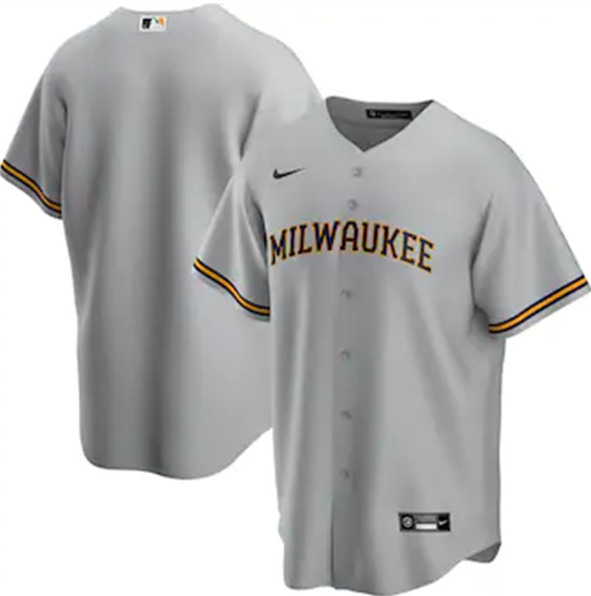 Milwaukee Brewers Blank Grey Cool Base Stitched Jersey - Zenithce