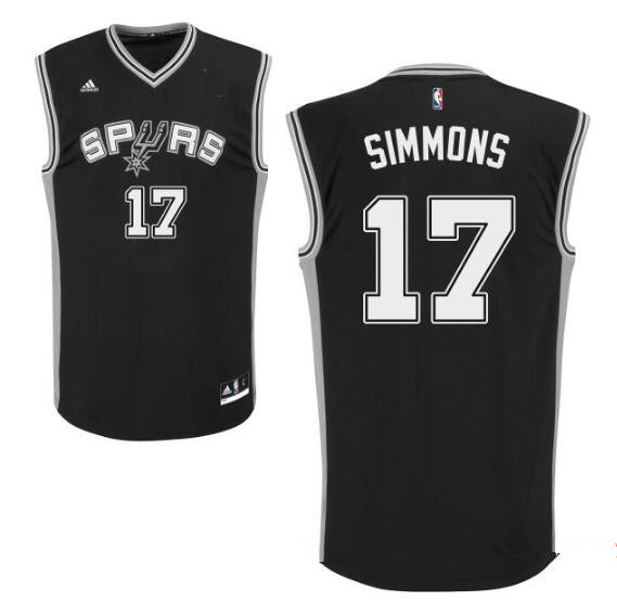 San Antonio Spurs #17 Jonathon Simmons Black Stitched Adidas Revolution 30 Swingman Jersey - Zenithce