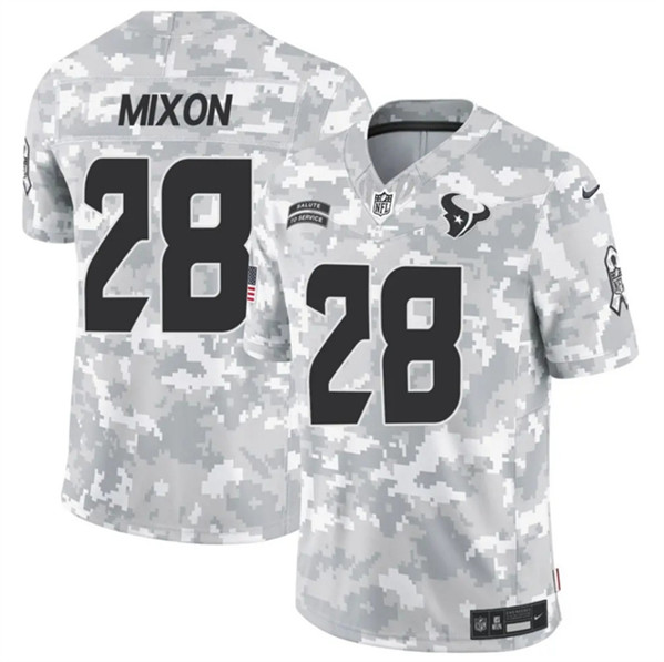 Houston Texans #28 Joe Mixon Arctic Camo 2024 F.U.S.E. Salute To Service Limited Stitched Jersey - Zenithce