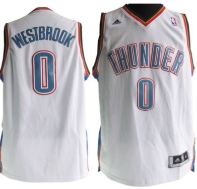 Oklahoma City Thunder #0 Russell Westbrook Revolution 30 Swingman White Jersey - Zenithce