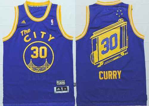 Golden State Warriors #30 Stephen Curry The City Blue Hardwood Classics Soul Swingman Throwback Jersey - Zenithce