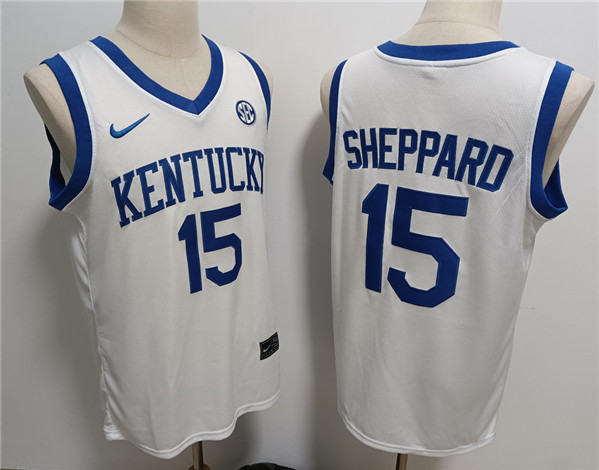 Kentucky Wildcats #15 Reed Sheppard White Stitched Jersey - Zenithce