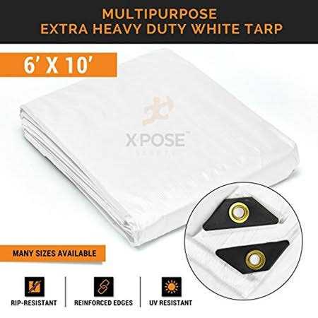 Xpose Safety Heavy Duty White Poly Tarp Multipurpose Protective Cover - Zenithce