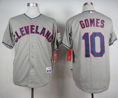 Indians #10 Yan Gomes Grey Cool Base Stitched Jersey - Zenithce
