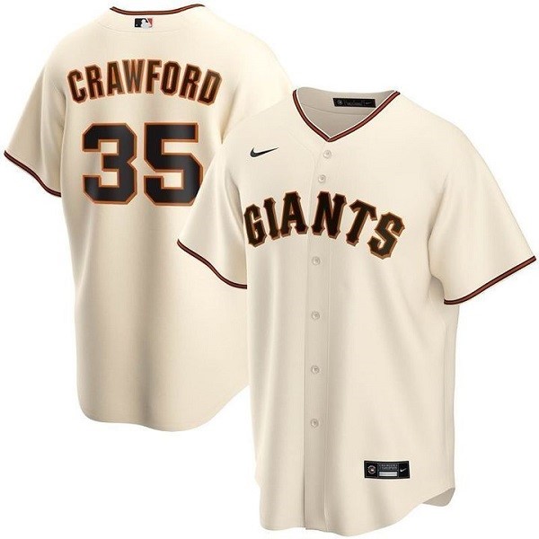San Francisco Giants #35 Brandon Crawford Cream Cool Base Stitched Jersey - Zenithce