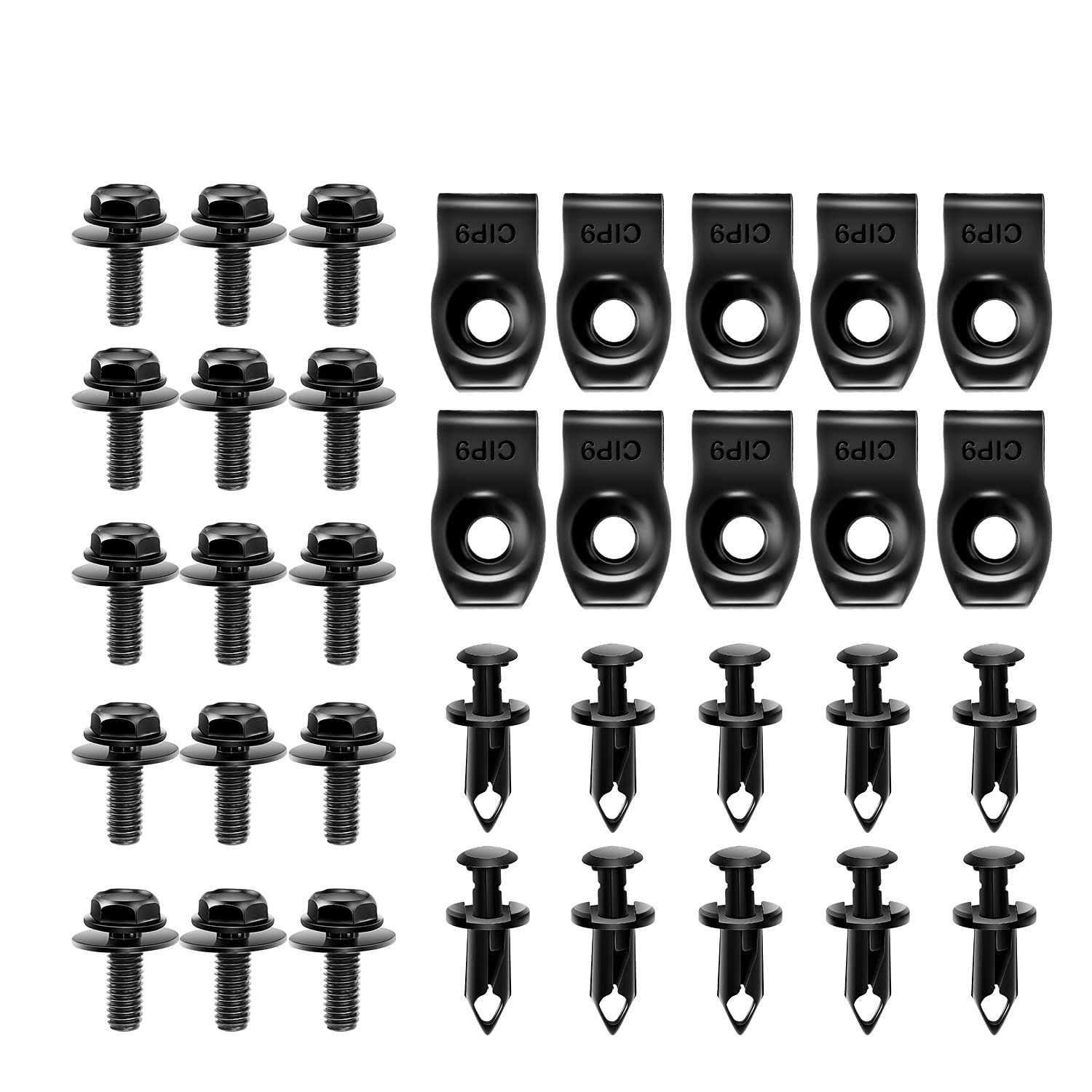 Gooacc Grc-47 Universal Plastic Fender Clips,200 Pcs Push Bumper Fastener Rivet Clips With 6 Size Auto Body Retainer Clips Bumpers,car Fender Replac - Zenithce