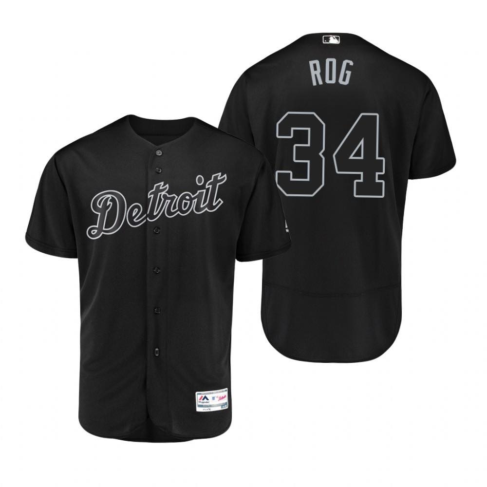 Tigers #34 Jake Rogers Black Flex Base Stitched Jersey - Zenithce