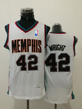 Memphis Grizzlies #42 Lorenzen Wright White Hardwood Classics Soul Swingman Throwback Jersey - Zenithce