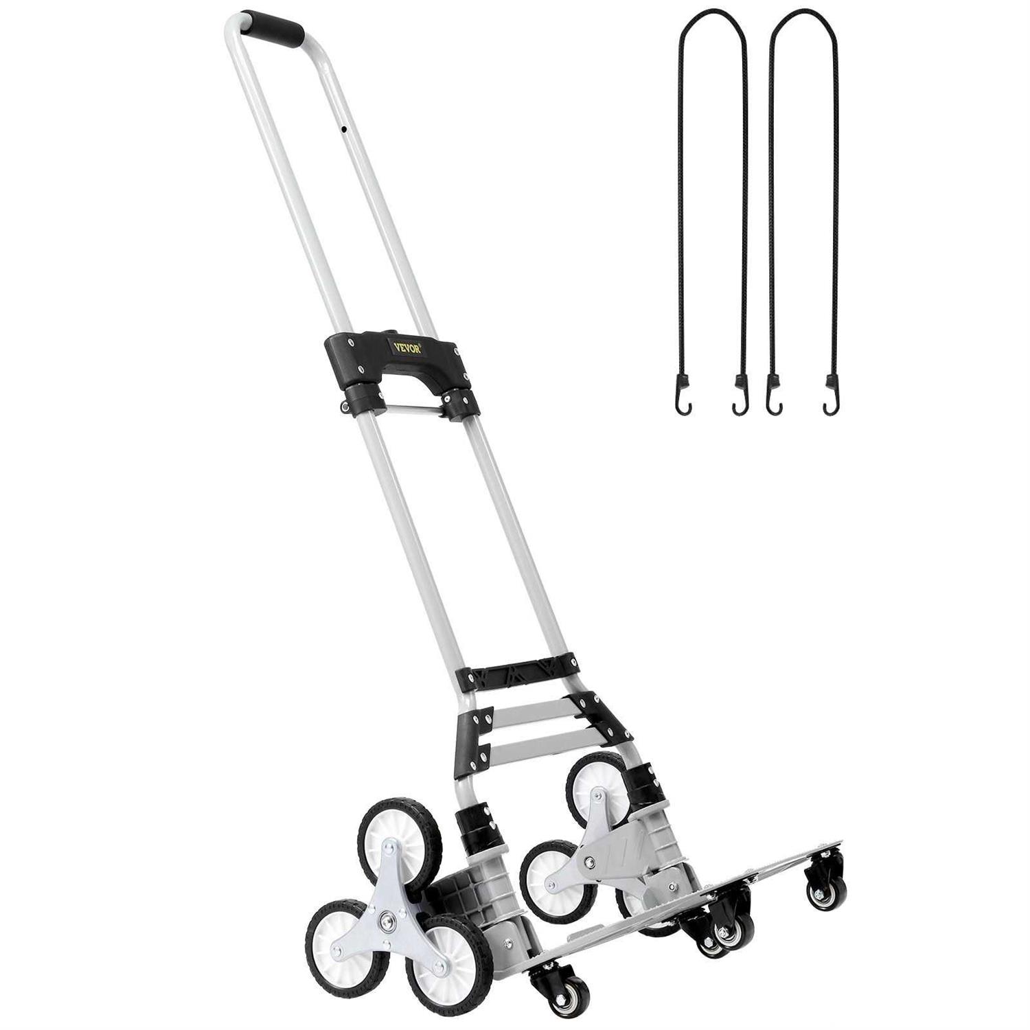 VEVOR Stair Climbing Cart 550 lbs Load Capacity Aluminum Hand Truck Dolly with Dual Handles - Zenithce