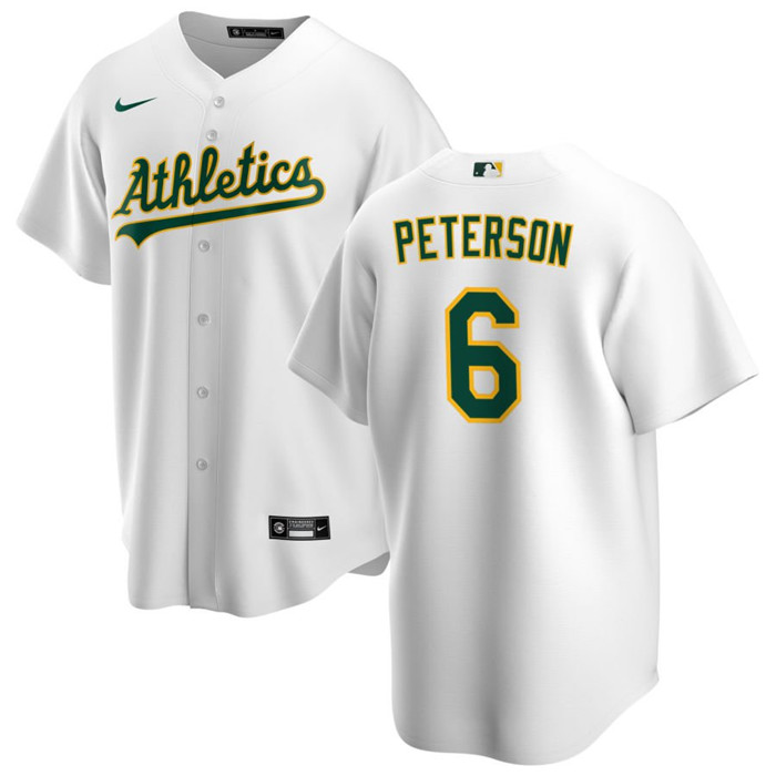 Oakland Athletics #6 Jace Peterson White Cool Base Stitched Jersey - Zenithce