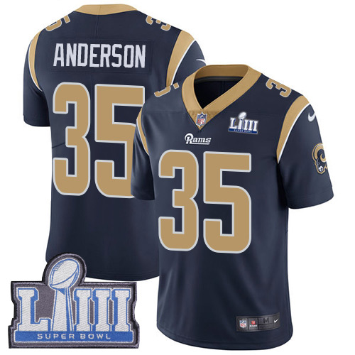 Los Angeles Rams #35 C.J. Anderson Navy Blue Super Bowl LIII Vapor Untouchable Limited Stitched Jersey - Zenithce