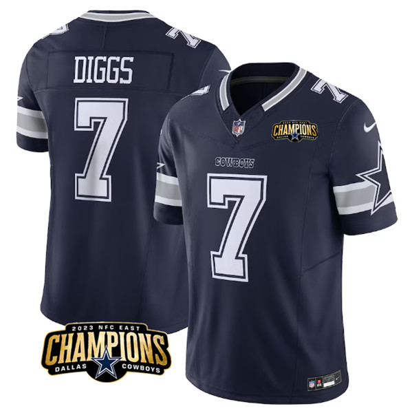 Dallas Cowboys #7 Trevon Diggs Navy 2023 F.U.S.E. NFC East Champions Patch Stitched Jersey - Zenithce