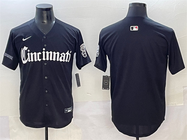 Cincinnati Reds Blank Black 'Gothic Queen City Edition' Vapor Premier Limited Stitched Jersey - Zenithce