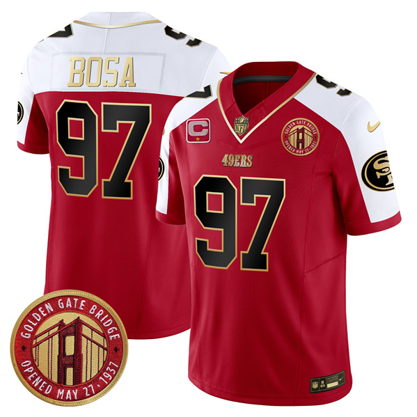 San Francisco 49ers #97 Nick Bosa Red F.U.S.E. Golden Gate Bridge With 1-Star C Patch Alternate Vapor Limited Stitched Jersey - Zenithce