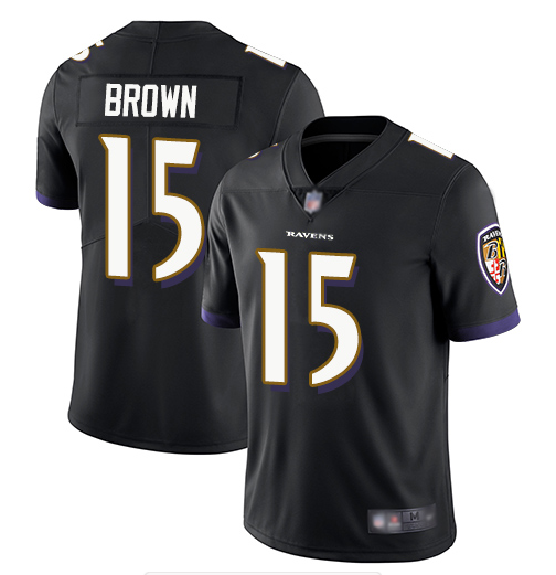 Baltimore Ravens #15 Marquise Brown Black Vapor Untouchable Limited Jersey - Zenithce