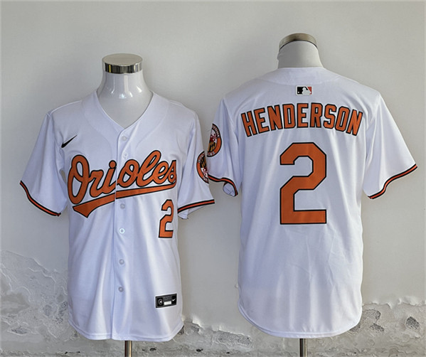 Baltimore Orioles #2 Gunnar Henderson White 2024 With Patch Cool Base Stitched Jersey - Zenithce