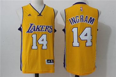 Los Angeles Lakers #14 White Revolution Yellow 30 Swingman Jersey - Zenithce