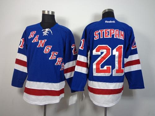 Rangers #21 Derek Stepan Stitched Blue Jersey - Zenithce
