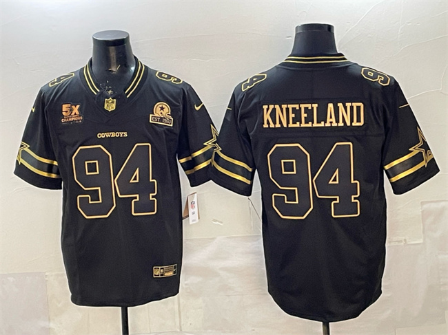 Dallas Cowboys #94 Marshawn Kneeland Black Gold 2025 F.U.S.E. With 5x Super Bowl Champions Established In 1960 Patch Vapor Limited Stitched Jersey - Zenithce