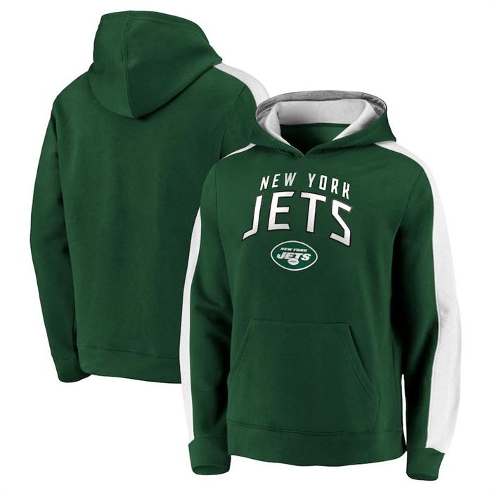 New York Jets Green Game Time Arch Pullover Hoodie - Zenithce