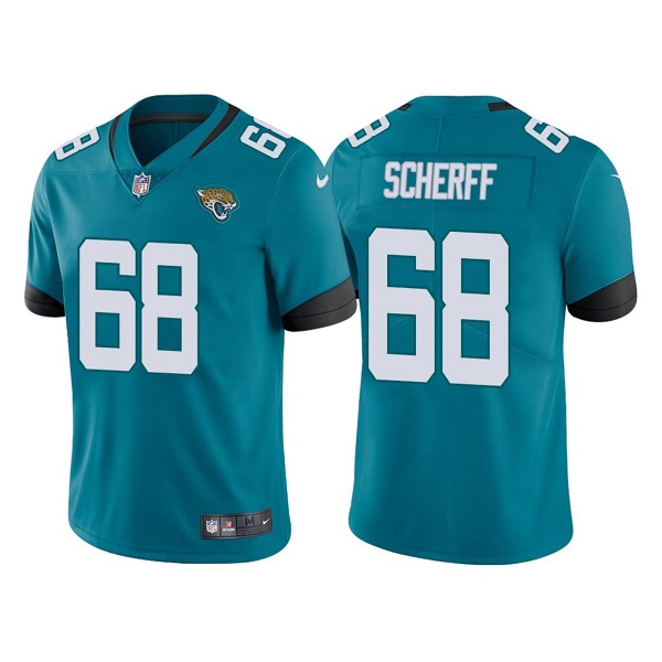 Jacksonville Jaguars #68 Brandon Scherff Teal Vapor Untouchable Limited Stitched Jersey - Zenithce