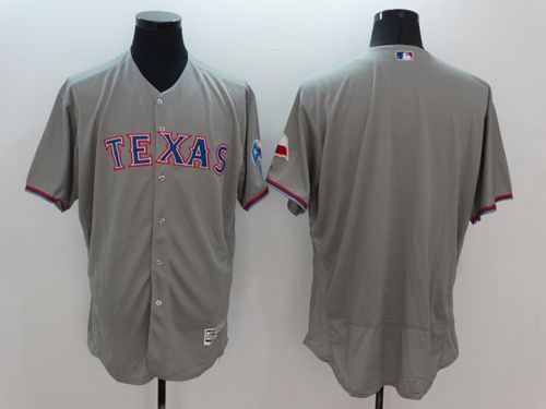 Rangers Blank Grey Flexbase Authentic Collection Stitched Jersey - Zenithce