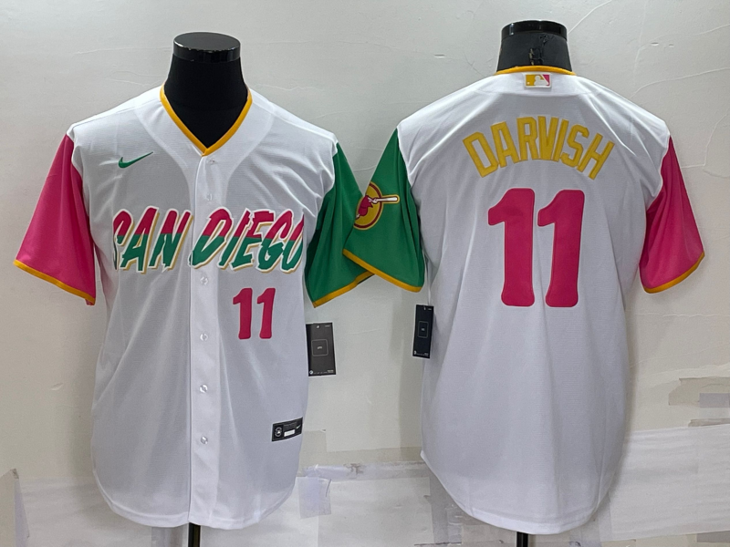 San Diego Padres #11 Yu Darvish 2022 White City Connect Cool Base Stitched Jersey - Zenithce