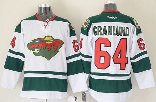 Wild #64 Mikael Granlund White Stitched Jersey - Zenithce