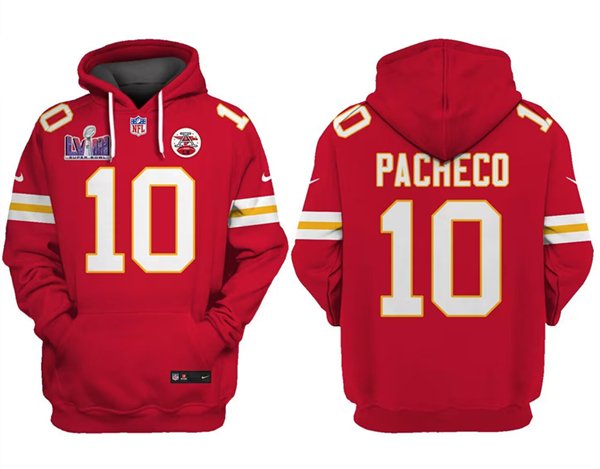 Kansas City Chiefs #10 Isiah Pacheco Red Super Bowl LVIII Patch Limited Edition Hoodie - Zenithce