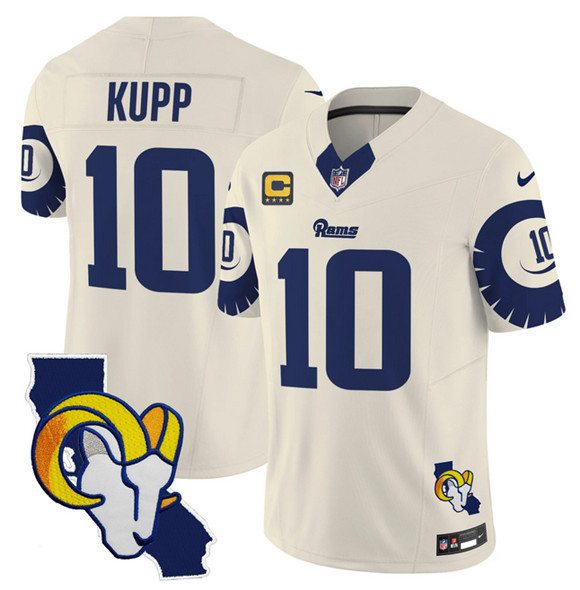 Los Angeles Rams #10 Cooper Kupp Bone 2025 4-Star C Patch F.U.S.E. V2 Limited Stitched Jersey - Zenithce