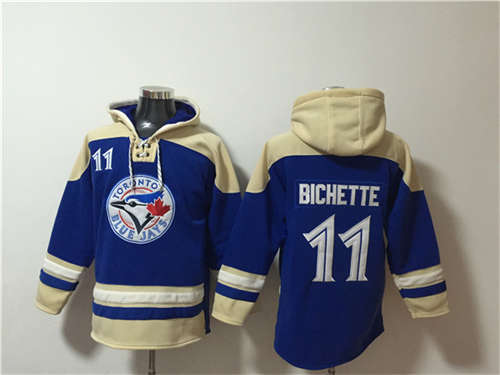 Toronto Blue Jays #11 Bo Bichette Royal Ageless Must-Have Lace-Up Pullover Hoodie - Zenithce