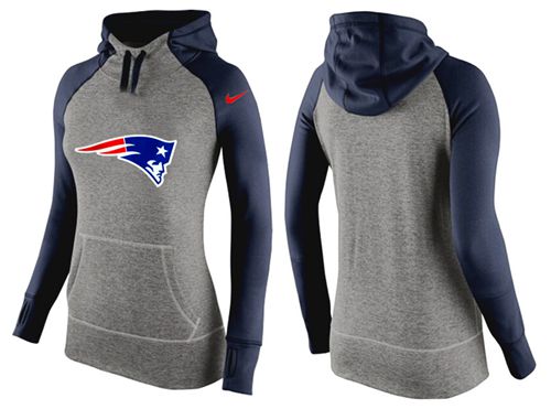 Women's Nike New England Patriots Performance Hoodie Grey   Dark Blue_2 - Zenithce