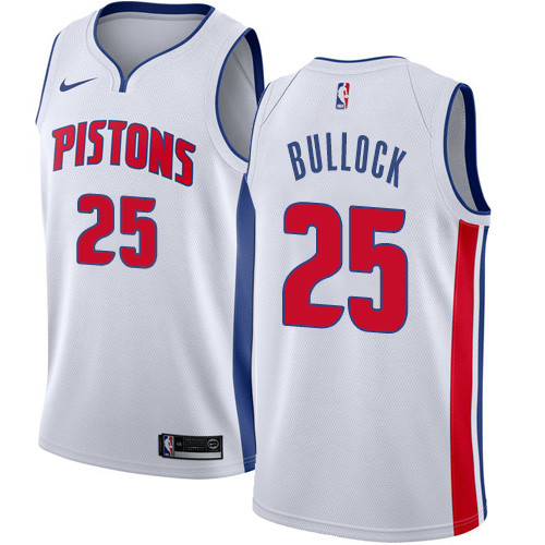 Pistons #25 Reggie Bullock White Swingman Association Edition Jersey - Zenithce