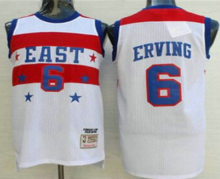1980 All-Star #6 Julius Erving White Hardwood Classics Soul Swingman Throwback Jersey - Zenithce