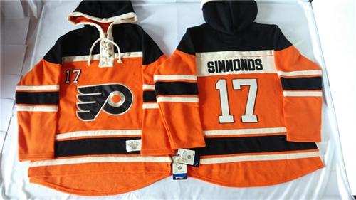 Flyers #17 Wayne Simmonds Orange Sawyer Hooded Sweatshirt Stitched Jersey - Zenithce