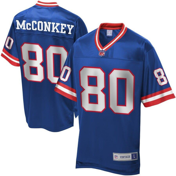 New York Giants #80 Phil McConkey Mitchell Ness Blue Throwback Stitched Jersey - Zenithce