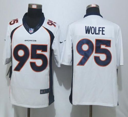 Broncos #95 Derek Wolfe White Stitched New Limited Nike Jersey - Zenithce