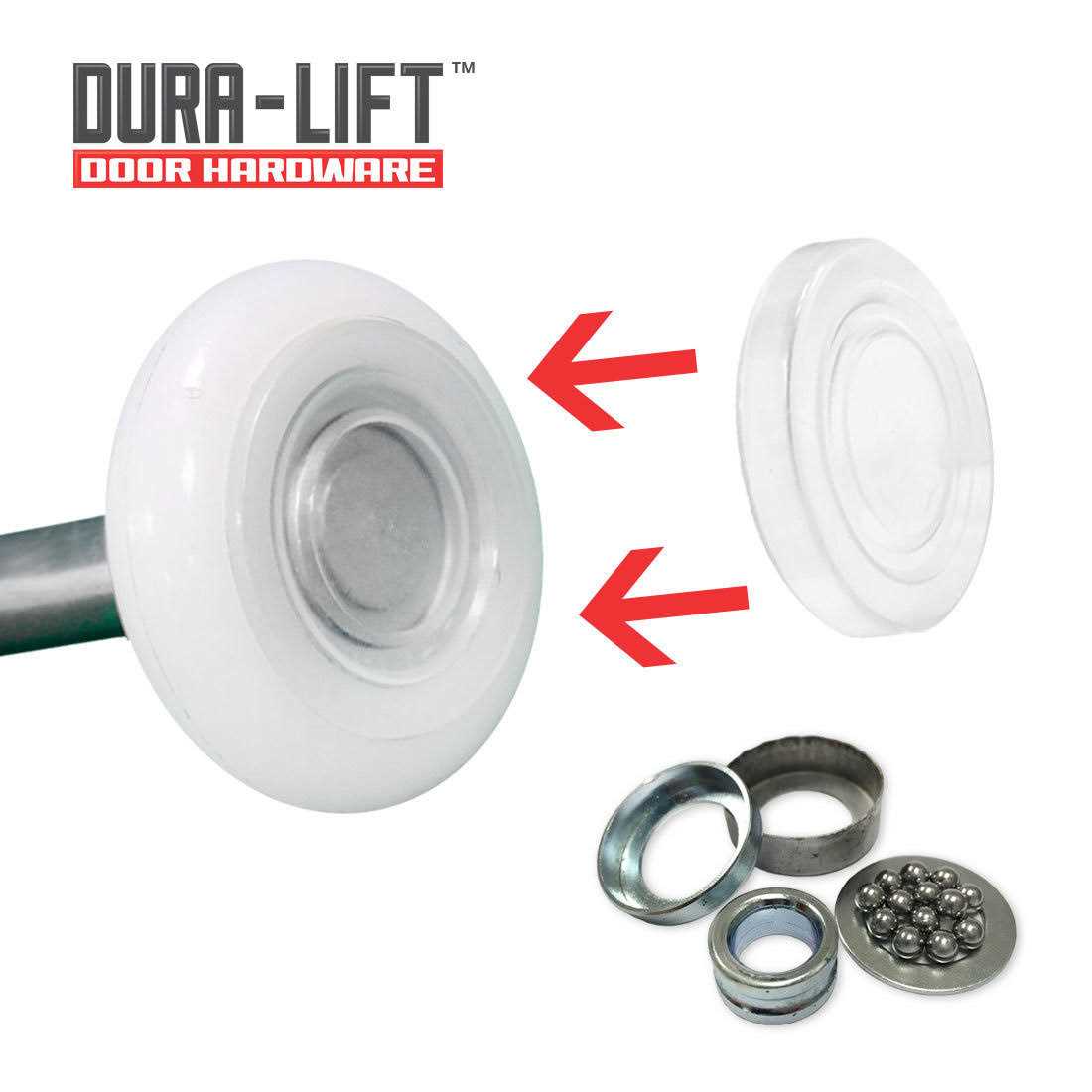 DURA-LIFT Ultra-Life MAX 2 Sealed 6200ZZ Bearing Nylon Garage Door Roller - Zenithce
