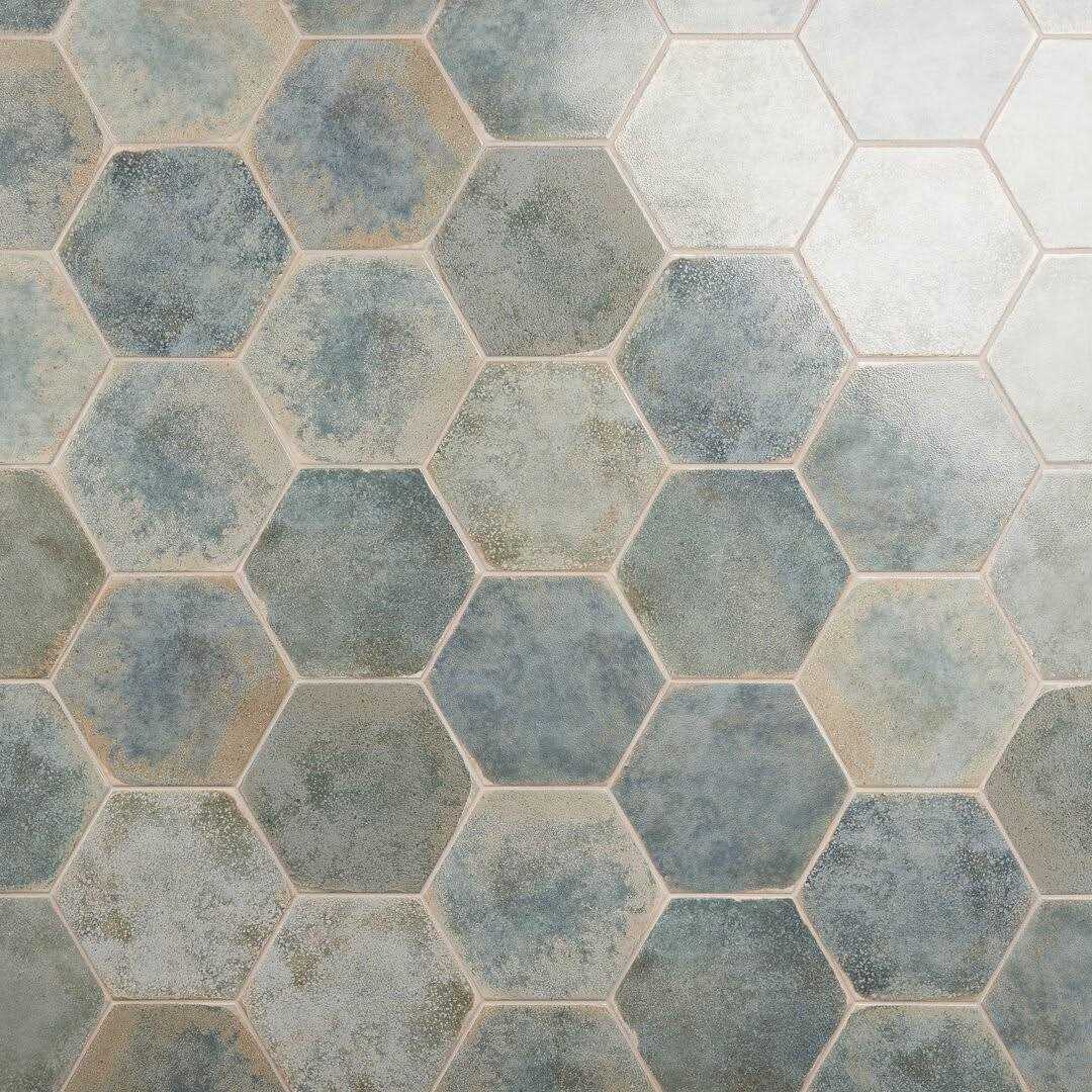 Mandalay Hex 9.13 in. x 10.51 in. Polished Concrete Look Porcelain Floor and Wall Tile Ivy Hill Tile - Zenithce