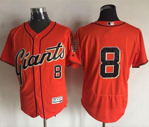 Giants #8 Hunter Pence Orange Flexbase Authentic Collection Stitched Jersey - Zenithce