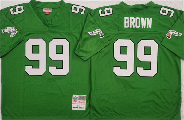 Philadelphia Eagles #99 Jerome Brown Kelly Green Throwback Football Stitched Jersey - Zenithce